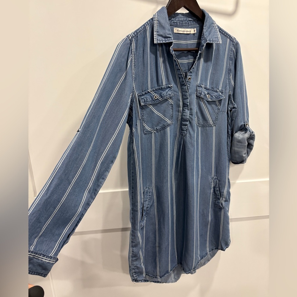 Standard Grace Denim Blue Striped Shirt